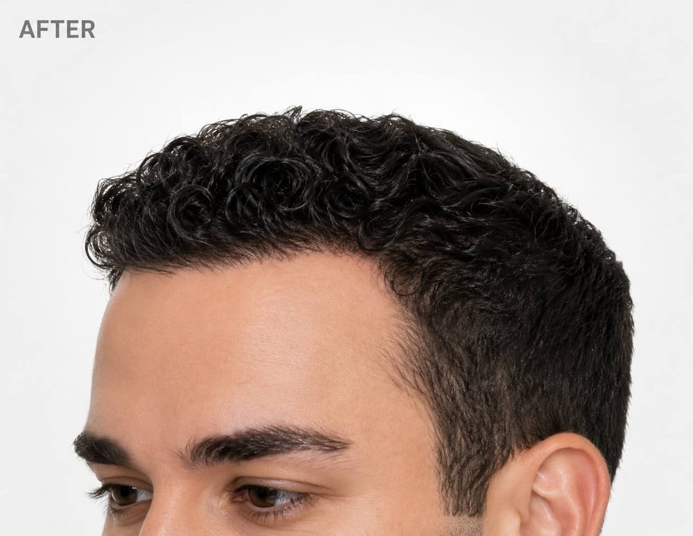 Hairline restoration — FUE result — after
